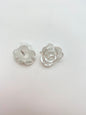 Flower Button 25mm Pearl White
