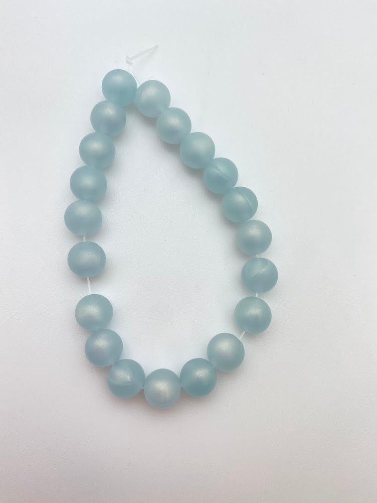 Round 10mm Ice Blue Matte