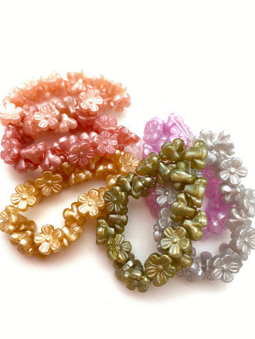 Flower Button 8mm Olive Pearl - FL-0176-D