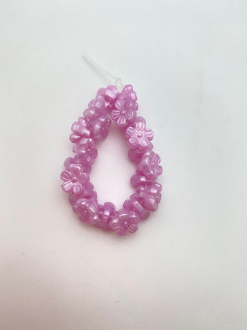 Flower Button 8mm Lavender Pearl - FL-0178-B