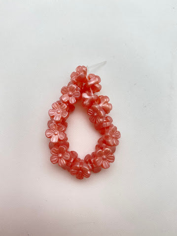 Flower Button 8mm Rose Pearl - FL-0181-B