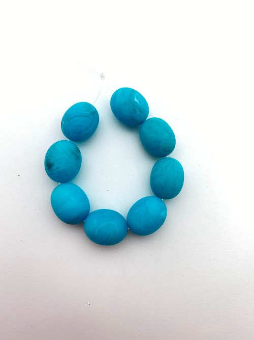 Oval 18x15mm Ocean Marble Matte