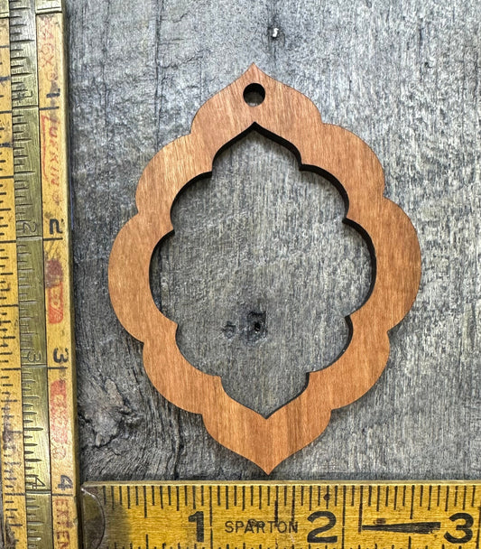Large Open Cherry Hardwood Necklace Component - Jewelry Making Supply Blank - CB&CO