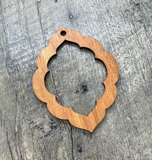 Large Open Cherry Hardwood Necklace Component - Jewelry Making Supply Blank - CB&CO