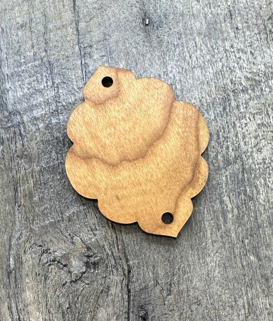 Cherry Hardwood Necklace Component - Jewelry Making Supply Blank - CB&CO