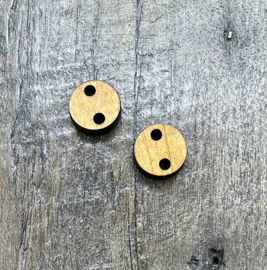 Ash Solid Hardwood Small Round 2 Hole Link Pair - CB&CO