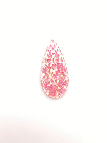 Laser Cut Tear Drop 50mm Pink AB