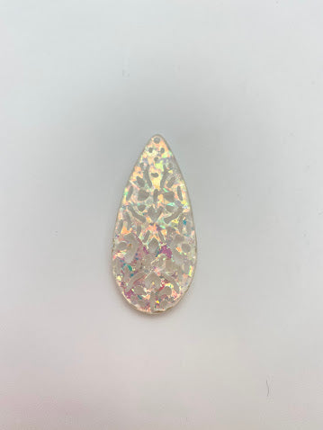 Laser Cut Tear Drop 50mm Clear AB