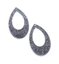 Grey Concrete Patterned Teardrop Acrylic Earring Component - Pendant Component (2 Pieces) - CB&CO