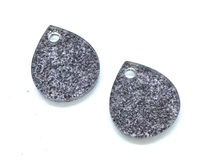 Small Grey Acrylic Earring Component Pair - Concrete Pattern - CB&CO