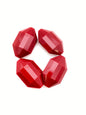 Faceted Oval 42x25mm Red