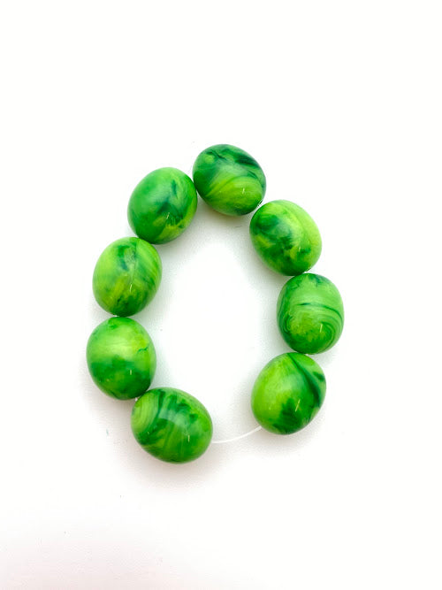Oval 18x15mm Kiwi Marble