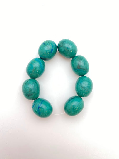 Oval 18x15mm Sage marble