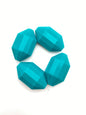 Faceted Oval 42x25mm Teal