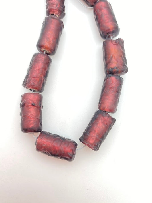 Baroque Tube 22x12mm Dark Amethyst - YAYIN