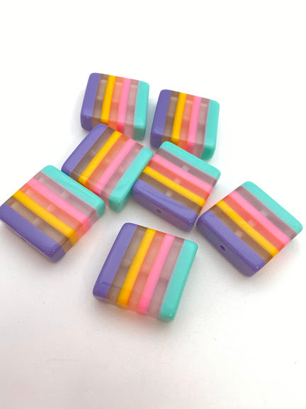 Layered Square 25mm Neon