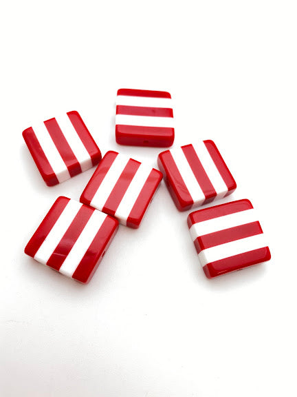 Layered Square 25mm Red & White - IT-FY-0305-A