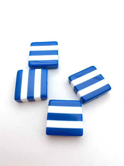Layered Square 25mm Blue & White