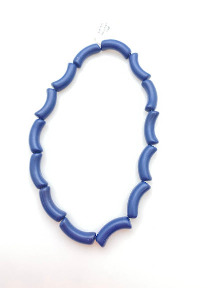 Vintage Glass tube 22x8mm Navy Matte - VBE-0303-D