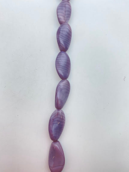Vintage Glass Twist oval 20x12mm Lavender - VBE-0468-B