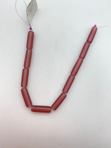 Vintage Glass Tube 15x6mm Amethyst Matte - VBE-0472-B