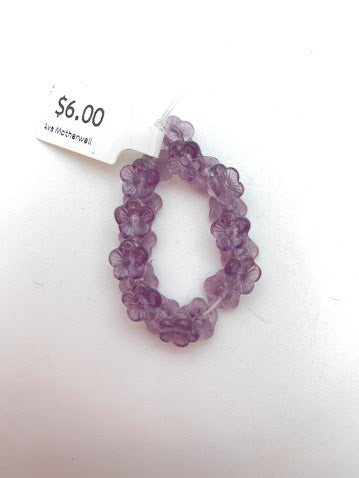 Vintage Button Flower 6mm Amethyst - VBE-0478-B