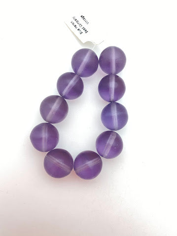 Vintage Glass 14mm Round Periwinkle Matte - VBE-0511-B