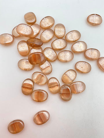 Vintage Glass 12x9mm Peach luster - VBE-0515-A