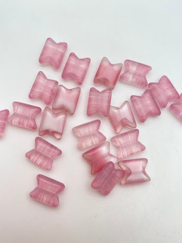 Vintage Glass 12x10mm Two-tone pink