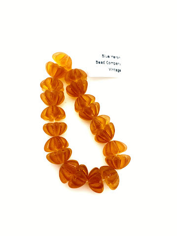 Vintage Glass Bunt 12mm Amber Matte