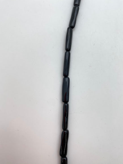 Vintage glass Tube 20x5mm Jet - VBE-0821-C