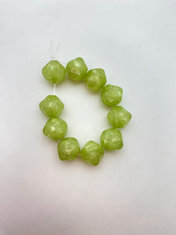Faceted Satin Glow 12mm Lime