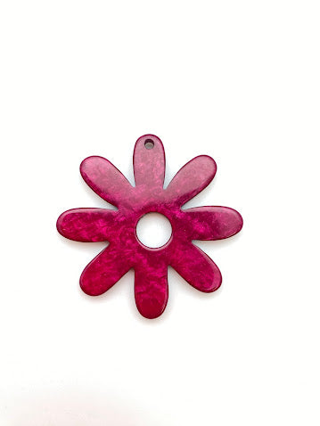 Flower Pendant 51mm Wine Pearl