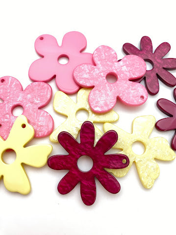 Flower Pendant 51mm Wine Pearl