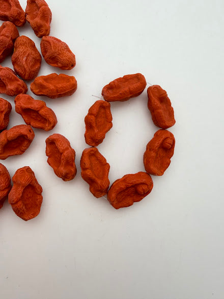 Vintage Glass Monkey 20x14mm Rust Matte