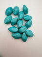 Vintage Glass Oval Twist 22x15mm Turquoise