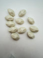 Vintage Glass Oval Twist 22x15mm Eggshell