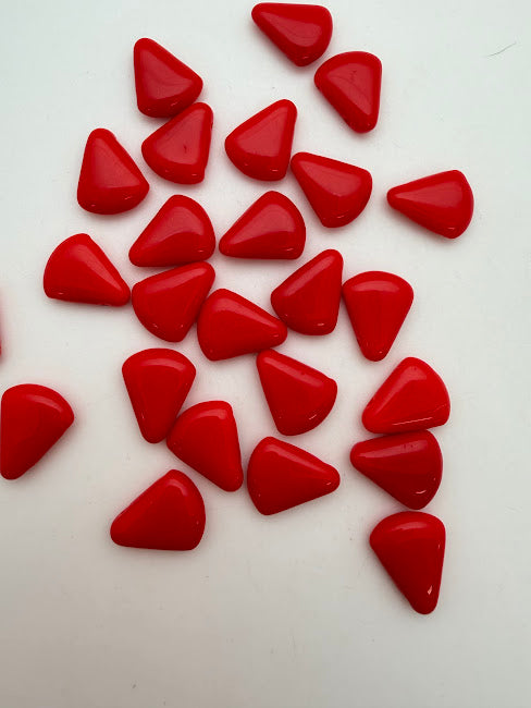 Vintage Glass Two Hole 16x14mm Siam