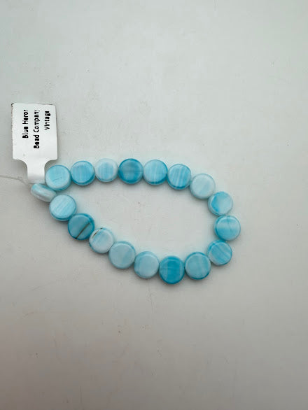 Vintage Glass Disk 8mm Two-tone Aqua