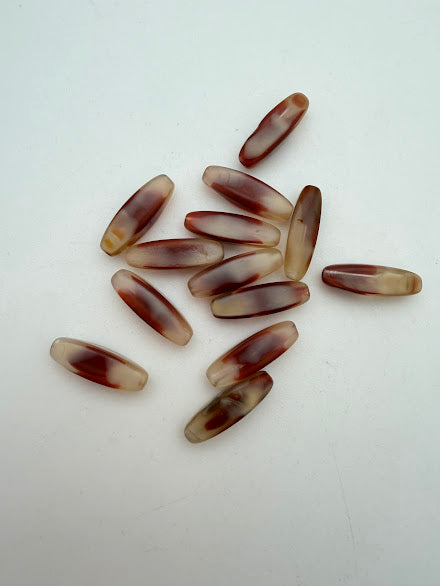 Vintage Glass 4 sided Tube Two-tone Natural