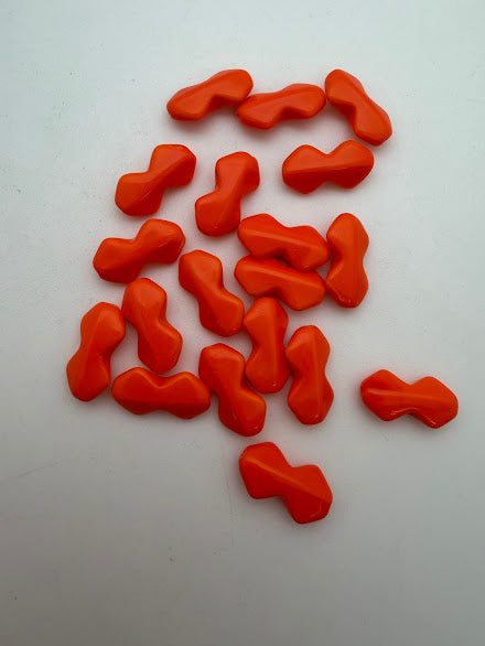 Vintage Glass 15mm Orange