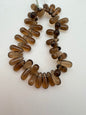 Vintage Glass Drops 15mm Smokey Topaz