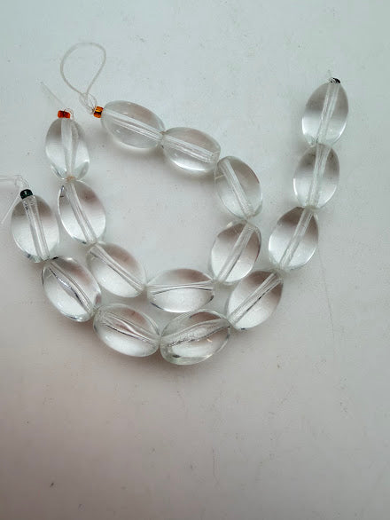Vintage Glass Oval 12mmx8mm Clear