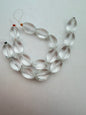 Vintage Glass Oval 12mmx8mm Clear