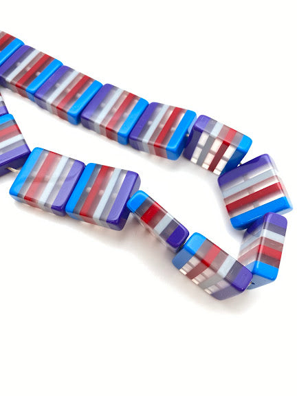 Layered Square 25mm MULTI Blue/red