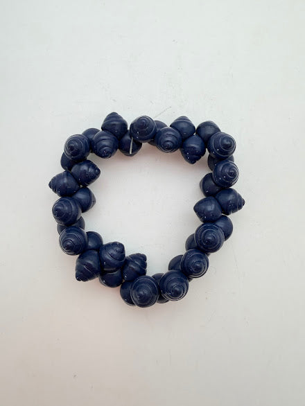 Vintage Glass Snail Shell 8mm Navy