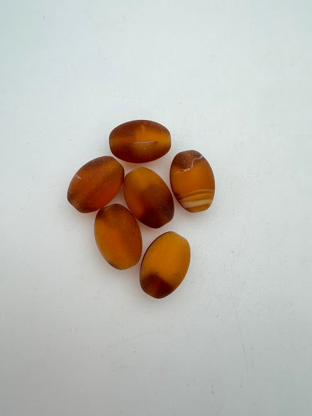 Vintage Glass Oval 18x14mm Topaz Matte