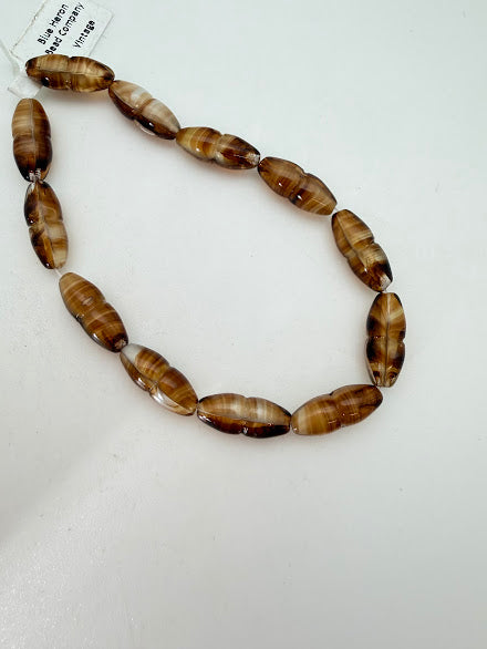 Vintage Glass Double Point 15mm Topaz Marble