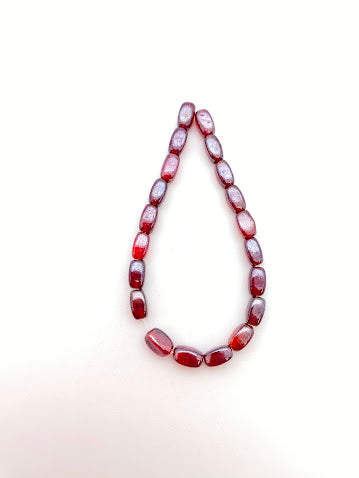 Vintage Glass 4 sided 8x4mm Ruby Luster - VBE-1004-A