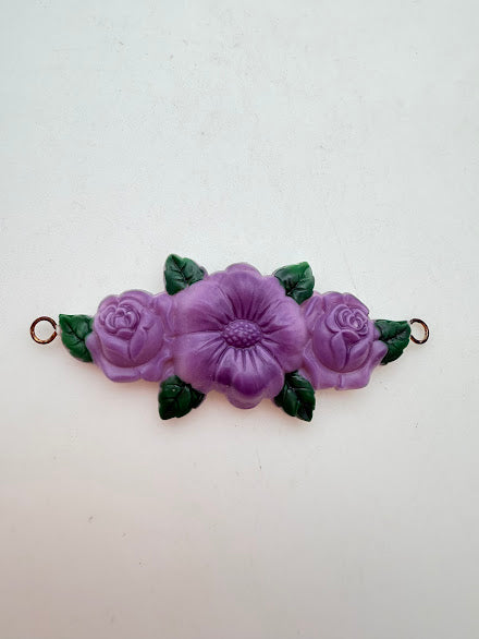 Vintage Flower Pendant 2.5" Purple